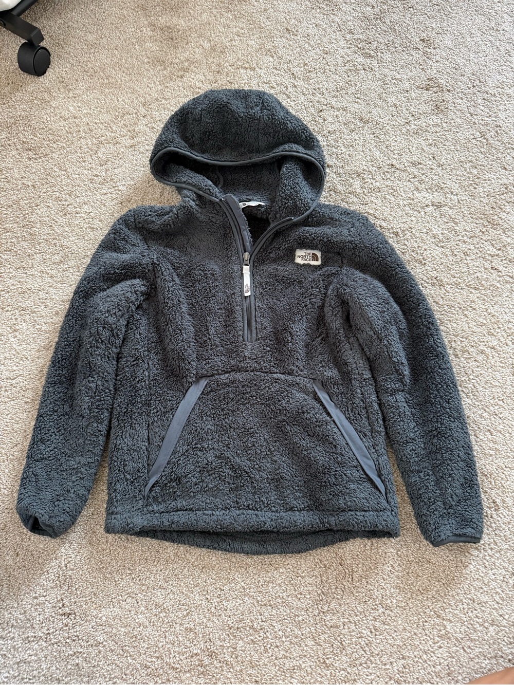 The North Face Kids' Gray Sherpa Half Zip Hoodie Jacket Size Medium